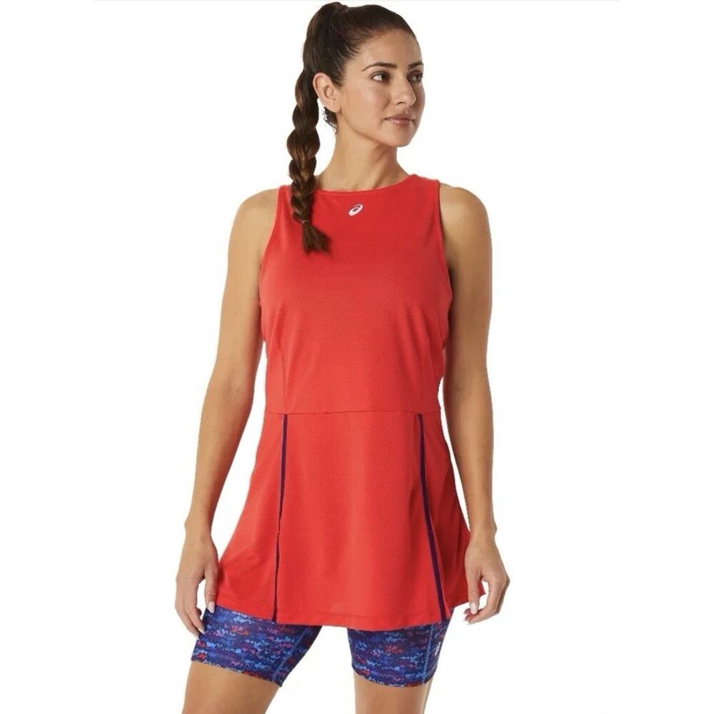 ASICS Women's Tennis Dress Red XS Regular Fit 2042A191 Athletic Sportswear